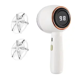 Rechargeable Lint Remover with 2 Replaceable Stainless Steel 6-Leaf Blades(1 Free Extra Included) | Fabric Shaver with 3-Speed Settings & LED Display -  Efficient Sweater Shaver,   Fabric Pilling Remover, Fabric Shaver for Furniture Removal, household