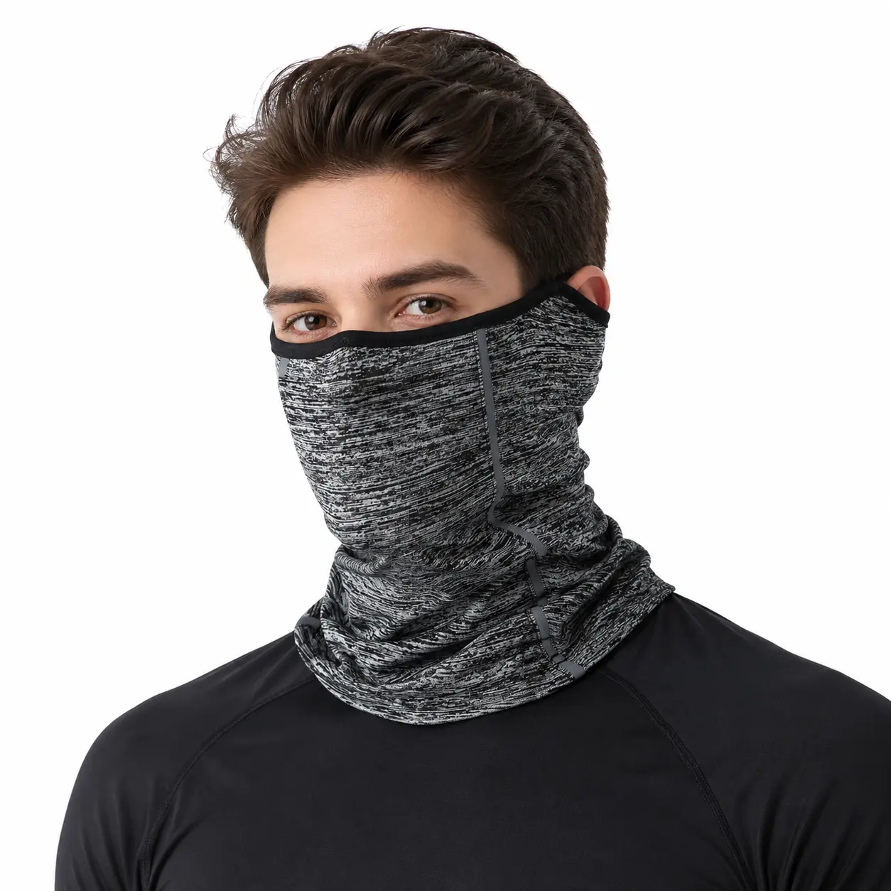 Unisex UPF50+ Ice Silk Cooling Face Mask Neck Gaiter (1Pc/2Pcs) - Breathable, Lightweight, Windproof Balaclava with Reflective Stripe, UV Shielding Sporty Face Covers & Mask for Fishing, Hiking, Outdoor Sport