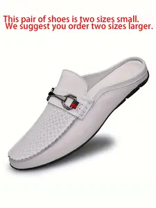 Men's Vintage Style Toe-Open No-Heel Slip-On Flats, Breathable Lightweight Loafers, Indoor/outdoor Walking Shoes, Footwear