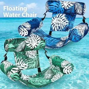Heavy Duty Pool Float Chairs with Free Manual Pump, Inflatable Water Hammock Lounger for Adults, Two-piece Comfortable Floating Seats with Headrest, Great for Summer Pool Parties, Beach and Lake, Pure Summervibes