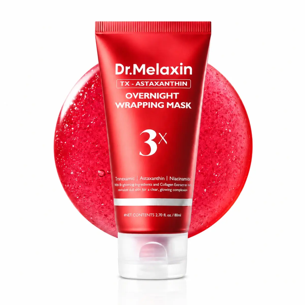 [‮nixaleM.rD‬] TX Astaxanthin Overnight Wrapping Mask 80ml | Evens Skin Tone, Deep Hydration & Skin Firming, Overnight Repair for Radiant Glowing Facial Skin