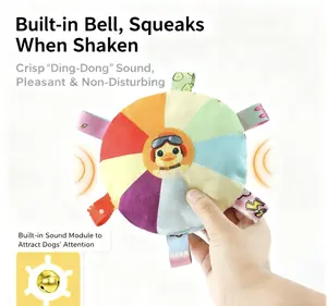 Pet Toy Cat Dog Chew Toys with Built-in Bell Squeaks When Shaken Crisp Ding-Dong Sound Pleasant Non-Disturbing for Playtime
