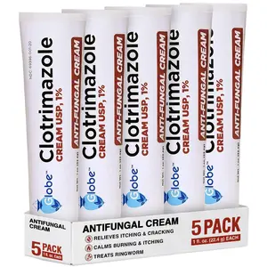 Clotrimazole Antifungal Cream 1% USP, 1 oz Anti Fungal Cream for Athlete's Foot, Jock Itch and Ringworm, Pack of 5