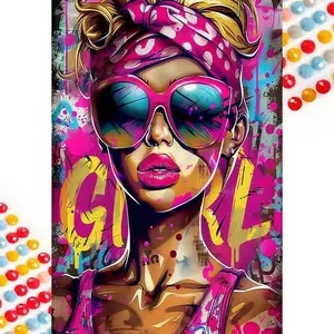 5D DIY Diamond Arts Colorful Painting Kit, Female Figure Pattern Diamond Arts Colorful Painting without Frame, DIY Decorative Art Picture for Beginner