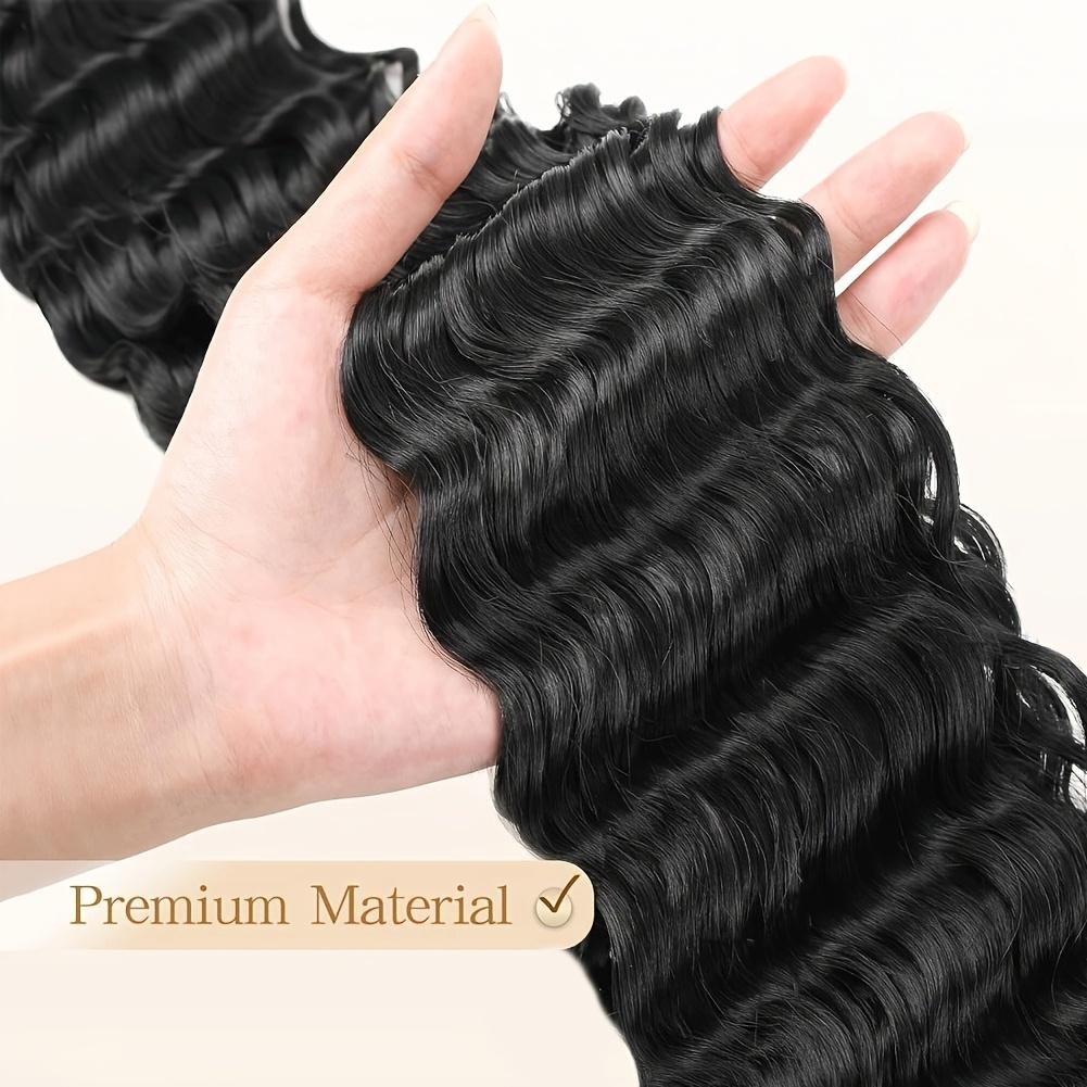 Ocean Wave Deep Wave Braiding Hair 24 Inch 2 Packs, 1B# Natural Black Synthetic Curly Crochet Hair, Tangle-Free for Black Women, Protective Hairstyles Deep Wave Wig hair Extension Ocean Wave Deep Wave Braiding Hair 24 Inch 2 Packs, 1B# Natural Black Synthetic Curly Crochet Hair, Tangle-Free for Black Women, Protective Hairstyles Deep Wave Wig hair Extension