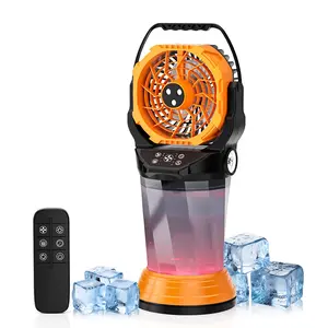 NeoAuto 2026 World Cup trophy-shaped upgraded camping spray fan, 42800mAh ice-fillable rechargeable fan, with LED light and 270° rotatable fan, portable handheld high-speed fan, 5 adjustable speeds, suitable for summer travel and vacation