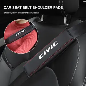 Car Seat Belt Shoulder Cover Leather Adjustable Shoulder Pads For Honda Civic Accord CRV Jazz Fit HRV Odyssey Insight City Passp Car Accessories