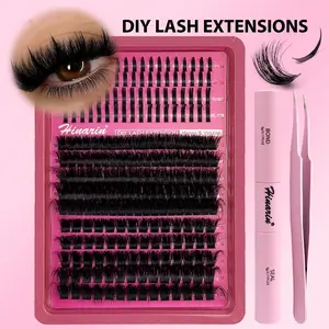 3 Styles Lash Clusters, Fluffy Cluster Lashes, Spiky Lashes 100D 120D Lash Extension Volume Eyelash Clusters Individual Lashes Soft Cluster Eyelash DIY Spikes Lash Individual False Eyelashes With Lash Bond And Lash Seal And Tweezers