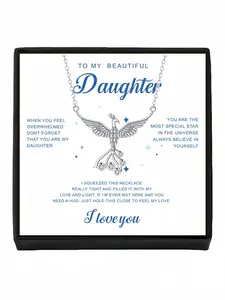 Silver Wing Phoenix Timeless Necklace Luxury stylish peacock necklace with unique design, versatile and fashionable pendant.Comes with a greeting card for daughter, perfect as a birthday gift and mysterious present for various festivals.