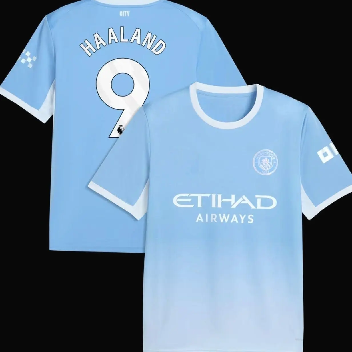 Unisex Soccer/Football Manchester City Team Erling Haaland #9 Laliga 2026/27 Home Replica jersey - Light Blue ZF