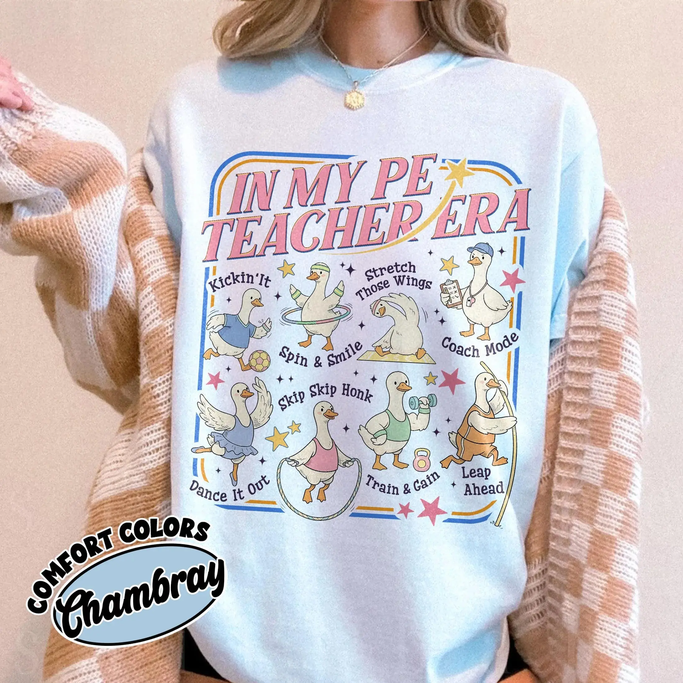 Comfort Colors In My PE Teacher Era Shirt, Cute Goose PE Teacher Tee, Physical Education Coach Gift, Back To School T-shirt, Elementary Teacher Gift