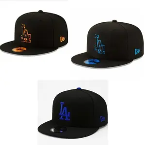 Black Los Angeles Dodgers 9FIFTY Snapback Hat, Royal Blue Embroidered LA Logo, MLB Baseball Flat Bill Cap, Limited Edition 2026 Urban Streetwear Gorra premium, moda urbana para hombres y mujeres
