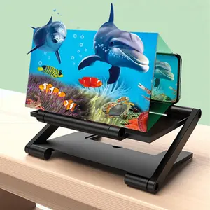 Premium 8-Inch Screen Magnifier with Foldable Phone Stand, HD Blue Light Filter, Durable Portable Magnifier for Mobile Devices, Video Games, and Movies