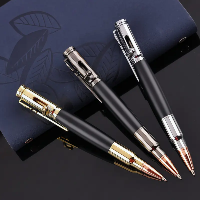 1Pc Personalised Bolts Bullet Pen, Personalized Pen, Durable Professional Ballpoint Pen, Writing Tools, Signature Pen, Suitable for Travel, School, and Work, Creative Birthday Gift Idea - Stainless Steel Material