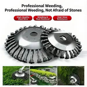 Lawn mower steelwire weed disc lawn mower steel wire wheel grass trimmer headremoves moss and rustweed removalwear-resistantgrass trimmer accessoriessteel wire weed wheellawn mower blade for grass trimming weeding wheel outdoorfun electric batter battery