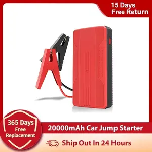 ZUIDID 20000mAh Car Battery Jump Starter Portable 12V Booster Charger Power Bank for Gas Vehicles Dual USB Charging Low-Temperature Start Emergency Lighting