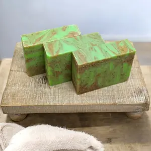 Turmeric Exfoliating Soap, Soaps By Lela, Eucalyptus Speamint and Patchouli Scent, Moisturizing and Fragrant