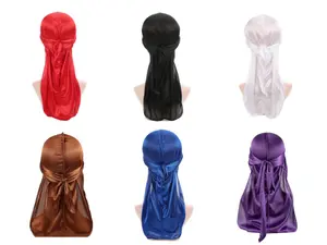 Premium Silky Satin Durag Set - 3 Pc Smooth Head Wrap for Men & Women - Elegant Versatile Design - Comfortable Durable Material - Complete Stylish Accessory - Purple Color