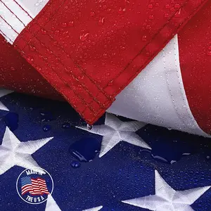 American Flag 3x5 FT Outdoor - USA Heavy duty US Flags with Embroidered Stars Banners Light Gift