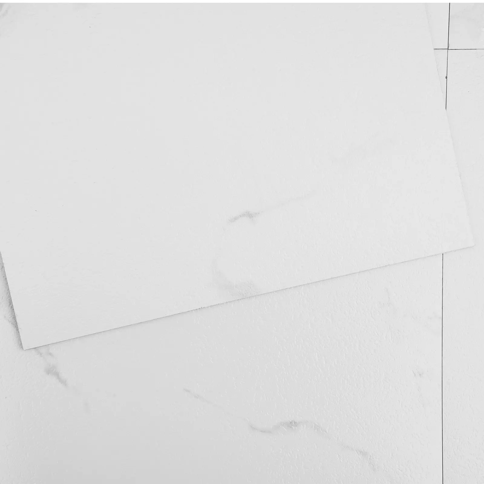 VEVOR 12x12 in Square Self-Adhesive Vinyl Floor Tiles, 50 Tiles, 1.5mm Thick Peel-Stick Marble-Look White Flooring for Kitchen, Residential Indoor Dining Room, DIY Home Improvement Supplies