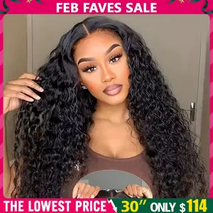 Bling Hair 6x4 Glueless Wigs Human Hair Pre Plucked Pre Cut Deep Water Wave HD Lace Front Wig Human Hair Pre Plucked For Beginners 3 Second To Wear