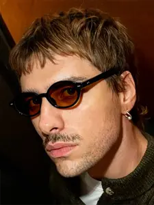 Men's Fashion Trendy Casual High Quality Sunglasses, Classic Retro Oval Frame, Metal Hinges, PC Lenses, Lightweight Durable, Casual Daily Use, All Seasons, Trendy Vintage Sunglasses