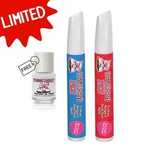 Piggy Paint Patriotic Pen Nail Polish Bundle for Kids - Razzle Red & BLAZIN' Blue Piggy Pens with FREE Snow Bunny - Non-Toxic, Acrylic, Manicure, Cosmetic