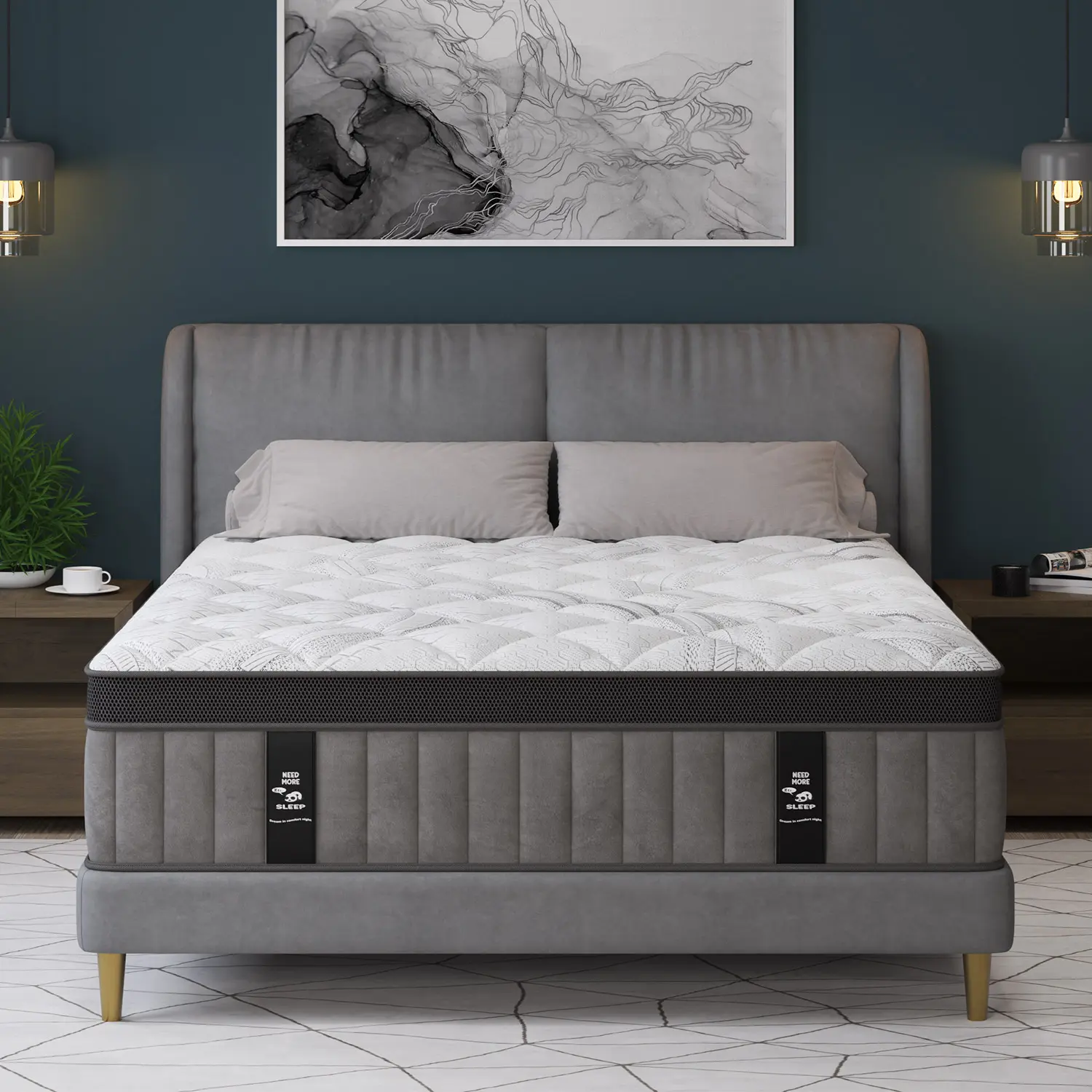12/14Inch Mattress Twin Full Queen King Bed Size Memory Foam - Ergonomic Design Medium Firm Hybrid Mattress, Luxurious Comfort With Pocket Springs Gel Memory Foam
