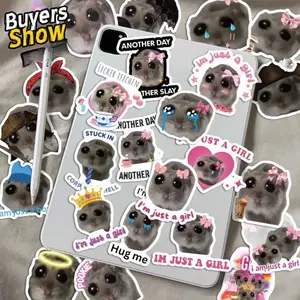 Funny Hamster Meme Stickers Pack, Randomly Selected Waterproof Decorative Decals for Water Bottle & Laptop, Fun Gift Idea for Kids