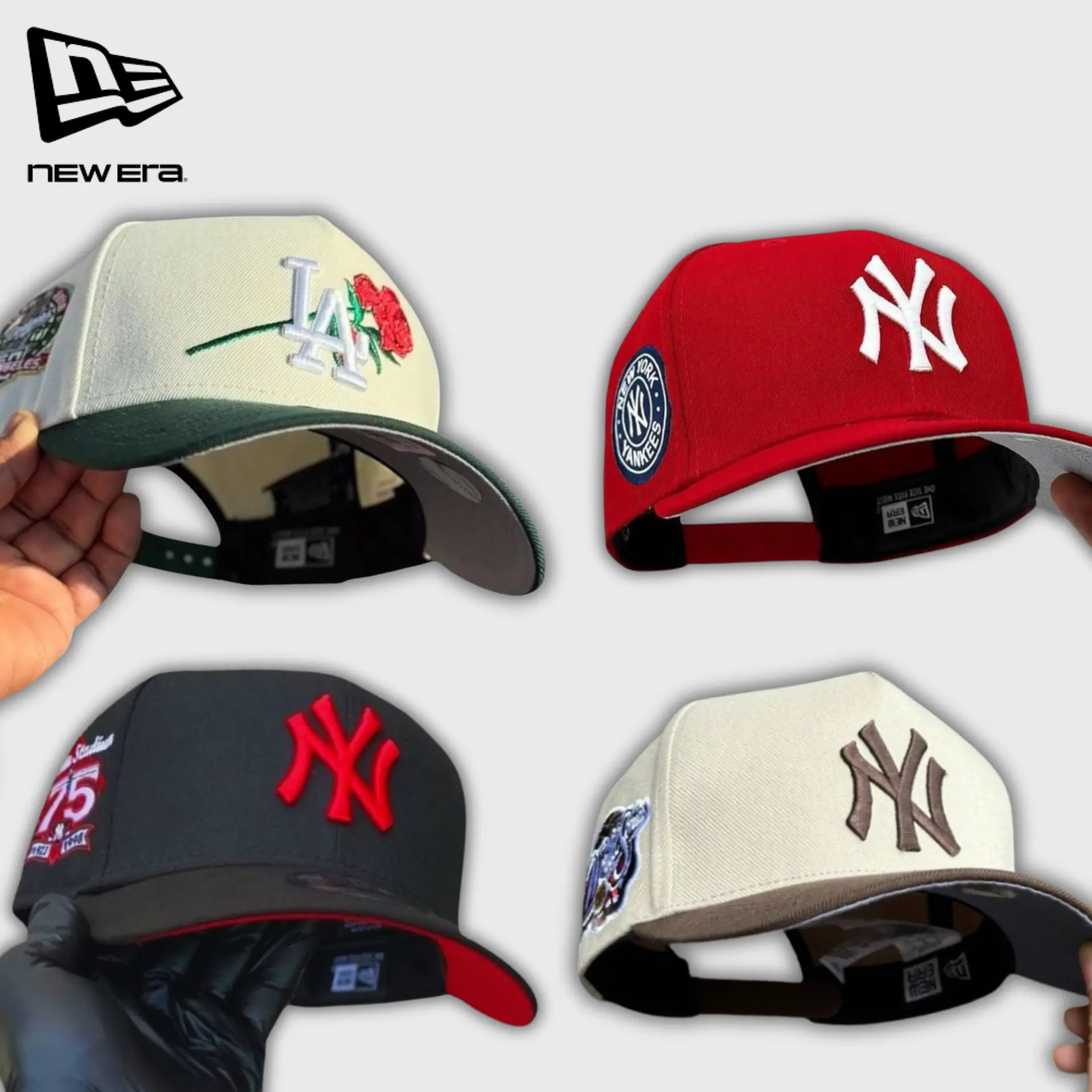 New Era MLB NY Yankees LA Dodgers 9FORTY 59FIFTY Baseball Cap – Fitted Snapback Gorras Hombre Mujer, Adjustable Curved Brim Trucker Hat, Streetwear Urban Style, Vintage Sport Fashion, Moda Urbana USA 2026, Viral Collection