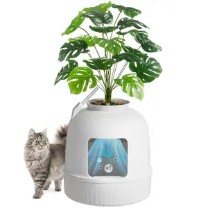Lifewit Litter Box Cat with Faux Plant and Scoop, Hidden Enclosure Litter Tray with Odor Control and Carbon Filter in Bedroom,  Living Room，Corner