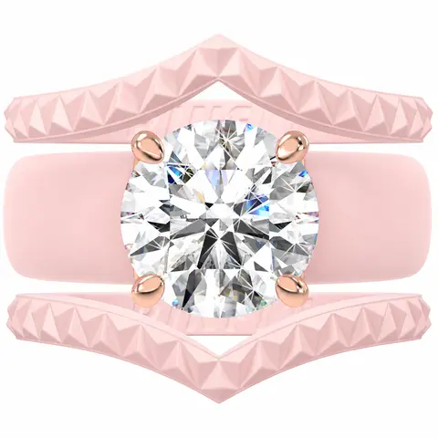 Rinfit Silicone Rings for Women with 7mm Round Cut CZ Stone and 2 Slim Stackable Bands, Silicone Engagement Ring and Wedding Ring Set for Her, Flexible for Work, Gym, Pregnancy, Travel and Everyday Wear, Patented Design