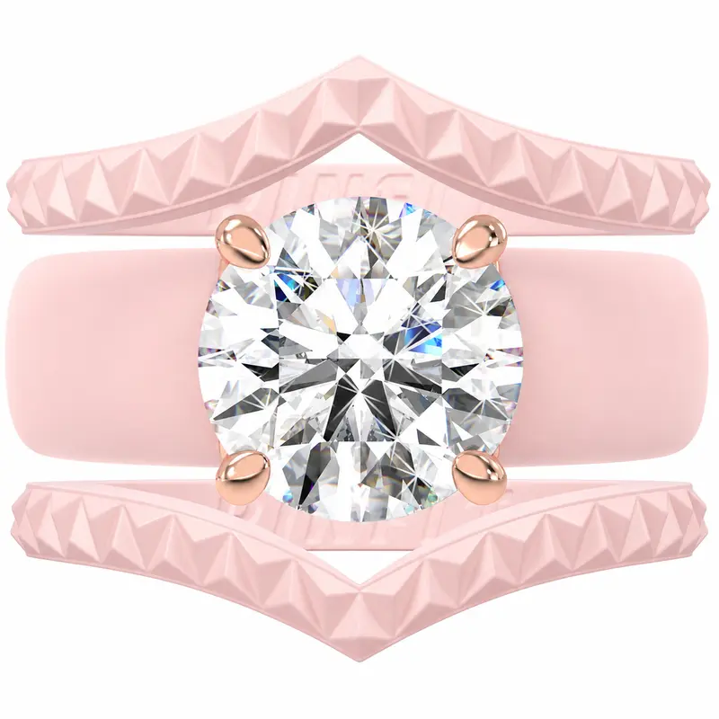 Rinfit Silicone Rings for Women with 7mm Round Cut CZ Stone and 2 Slim Stackable Bands, Silicone Engagement Ring and Wedding Ring Set for Her, Flexible for Work, Gym, Pregnancy, Travel and Everyday Wear, Patented Design