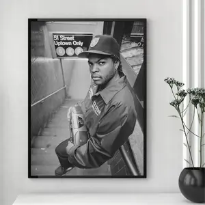 Wall Art Ice Cube Wall Poster Unframed Wall Art West Coast Rapper Vintage Wall Art Iconic Photo 90s Era HipHop Poster