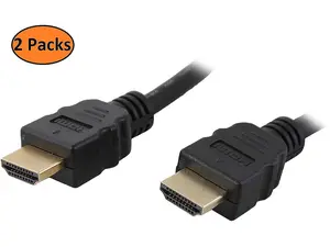 Nippon Labs HDMI-HS-10-2P 10 ft. HDMI 2.0 Cable, High-Speed HDTV Cable, Supports Ethernet, 3D, 4K and Audio Return, 2 Pack, 10 Feet
