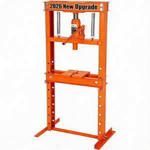 6/12/20 Ton Heavy Duty Hydraulic H-Frame Shop Press – Adjustable Worktable, Safety Overload Valve, Stamping Plates – Industrial Floor Press for Automotive, Bearing Removal, Metal Straightening