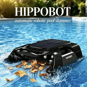 Pool Vacuum - Solar Robotic Pool Skimmer for Above Ground Pools, Cordless Auto Cleaner, 24/7 Continuous Cleaning, Solar & Battery Dual Charge, 3-Hour Runtime, Smart Sensors, AI Navigation, Obstacle Avoidance, 5L Capacity #FathersDayGift summerwins