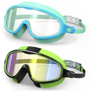 New large frame swimming goggles, waterproof and anti-fog swimming goggles, colorful high definition comfortable and cool equipment