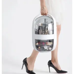 Xtracta Egg-Shaped Acrylic Cosmetic Organizer - Lightweight, Compact Design, Three Spacious Layers, Water & Dustproof, Ideal for Organizing Cosmetics