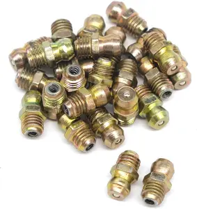 25 Pcs/Set 1/4-28 SAE-LT Copper Taper Thread Grease Zerk Nipple Fitting (Straight)