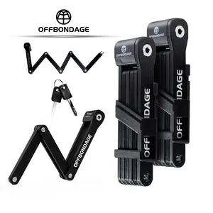 Offbondage Foldable Bicycle Lock, Mountain Bike/road Bike Folding Lock, High Security Anti-Theft, Scooter/electric Bike Accessories, Bike Lock With Key