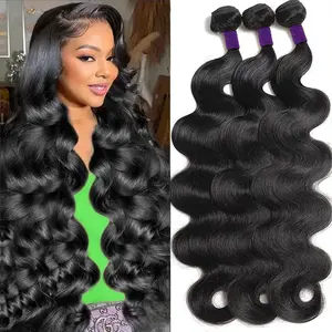 Body Wave Brazilian Virgin Hair Bundles 1 3 4 Pcs 100% Human Hair 12A Grade Remy Weave Natural Black 12-30 Inches Soft Combs Easily