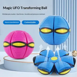 Interactive Dog Disc Ball Toy, Jumping Flydisc for Dogs, Transformable Ball, Outdoor Sports Flydisc, Magic Mini Foot Step Flydisc