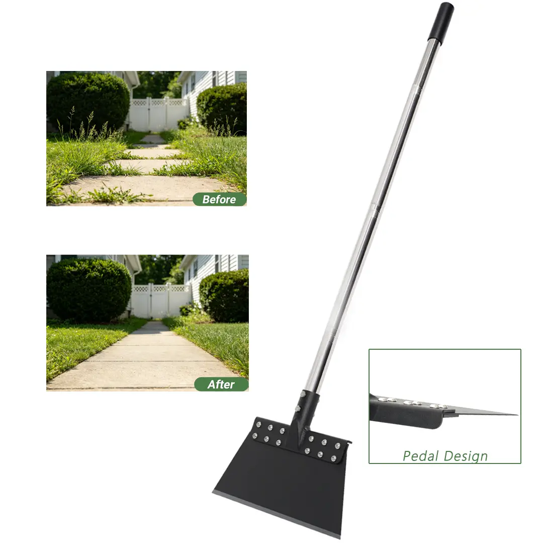 CKLT 65 in Multifunctional Garden Flat Shovel with Adjustable Long Handle for Weeding, Lawn Maintenance, Yard Cleaning,Ice Removal and Snow Removal