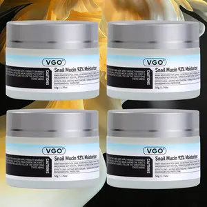 VGO Skincare Set - Vitamin C Facial Serum Essential Oil & Snail Mucin 92% Moisturizing Cream,Targets Dullness&Rough Texture, Fights Free Radicals&Soothes Post-Sun Irritation, Gentle Formula Ideal for All Skin Daily Routine[Buy 2 Get 2 Free]