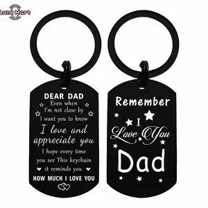 2PCS Sentimental Keychains - Father's Day Gifts for Dad from Daughter Son, Personalized Message Keychains for Husband, Birthday Gift Idea