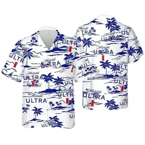 Michelob Ultra Hawaiian Shirt Men Women Unisex Beer Fan Lover Gift Palm Tree Print Summer Beach Vacation