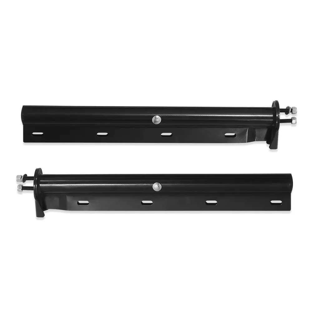 2PCS Straight Type Black Round Spring-Loaded Mud Flap Hanger Set for Semi Trucks - Vehicle Exterior Accessory, 30" Length, 1-1/8" Bolt Spacing, Vertical Bolt, Easy Install (Fits Kenworth, Mack, Freightliner)