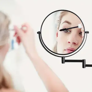 New 10X HD Magnifying Wall-Mounted Makeup Mirror - Dual-Sided 360° Swivel Extendable Arm - Perfect Vanity Accent for Precise Bathroom Grooming & Shaving