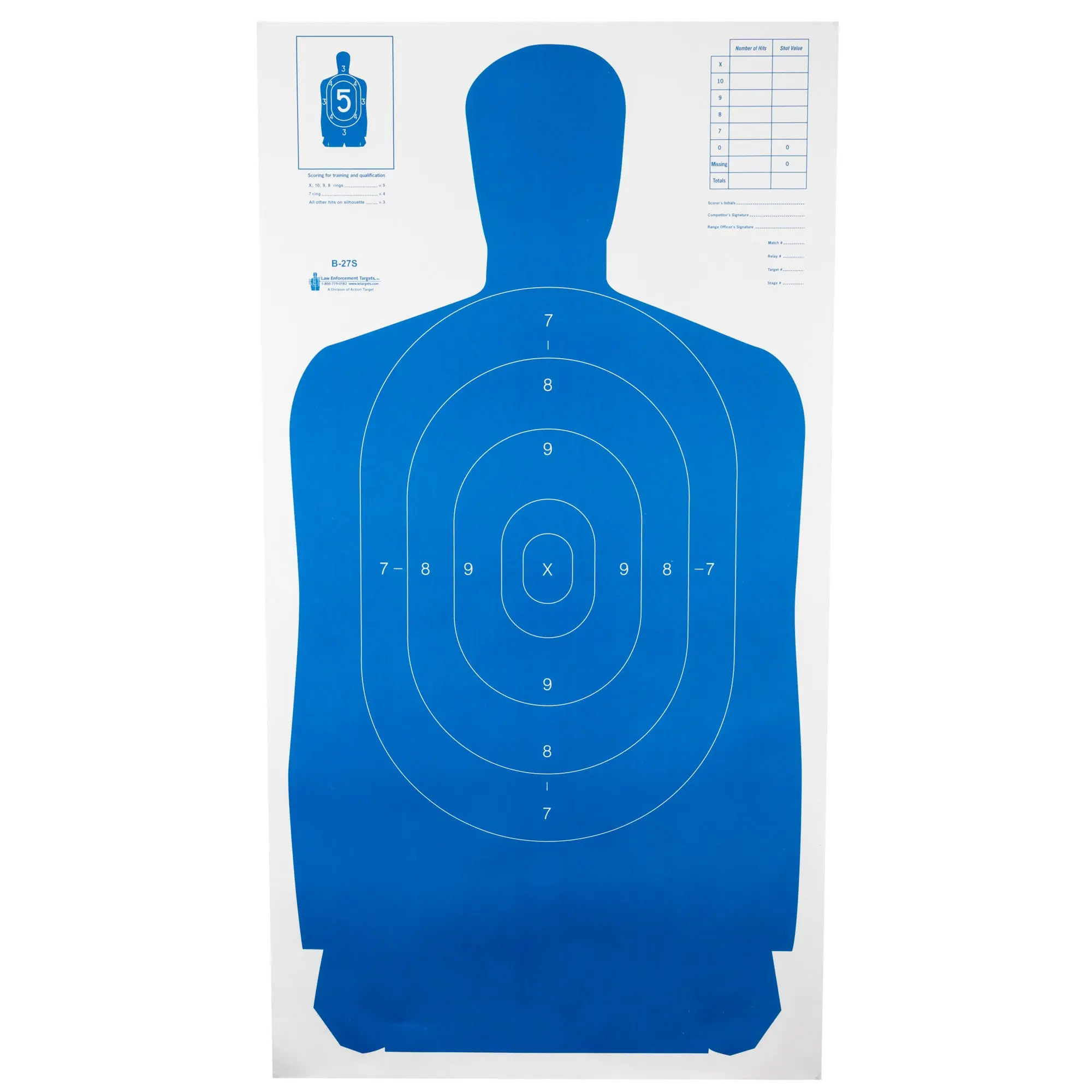 ACTION TARGET B27S BLUE 100PK